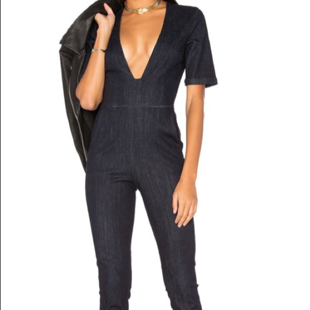3x1 NY deep V straight leg jumpsuit SZ S NWOT